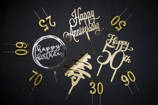 Gold Colour Numeric Candle