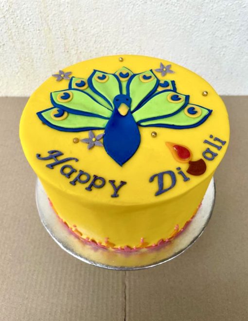 Deepavali Celebration Cake - Peacock Design