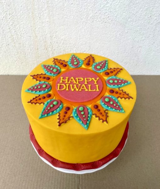 Deepavali Celebration Cake - Rangoli Design