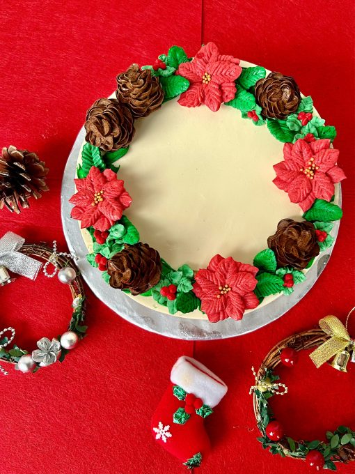 Christmas Festive Cake - Poinsettia