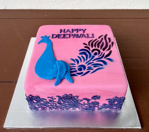 Deepavali Celebration Cake - Peacock Design