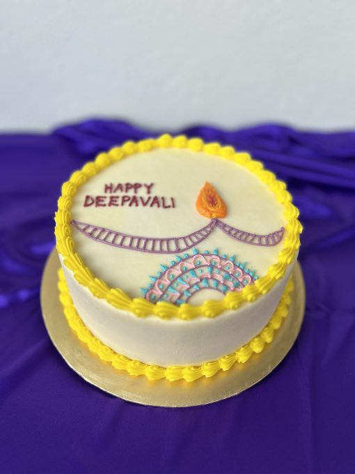 Deepavali Festive Cake - Lamp & Rangoli - Image 2