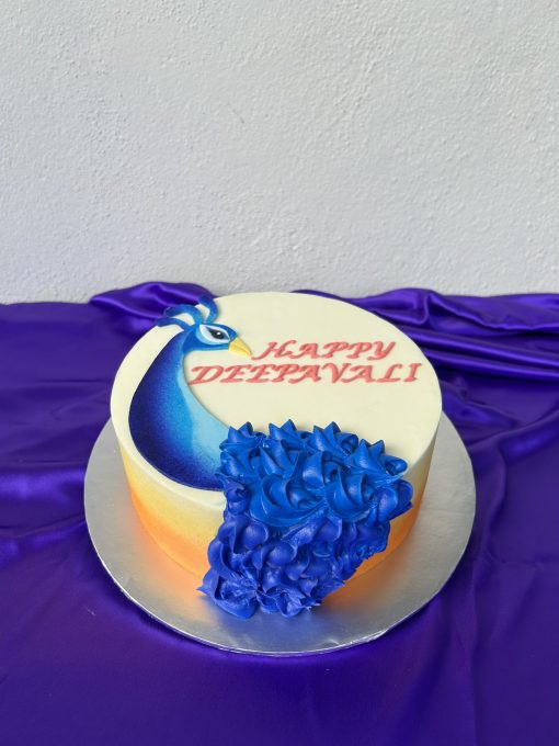 Deepavali Celebration Cake - Peacock Beauty - Image 3
