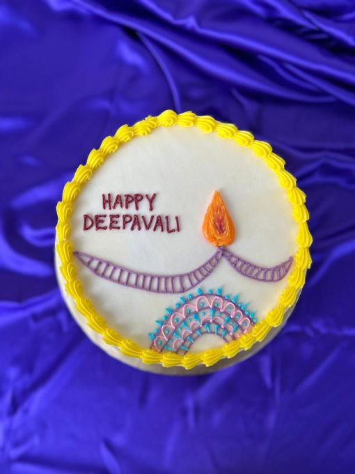 Deepavali Festive Cake - Lamp & Rangoli