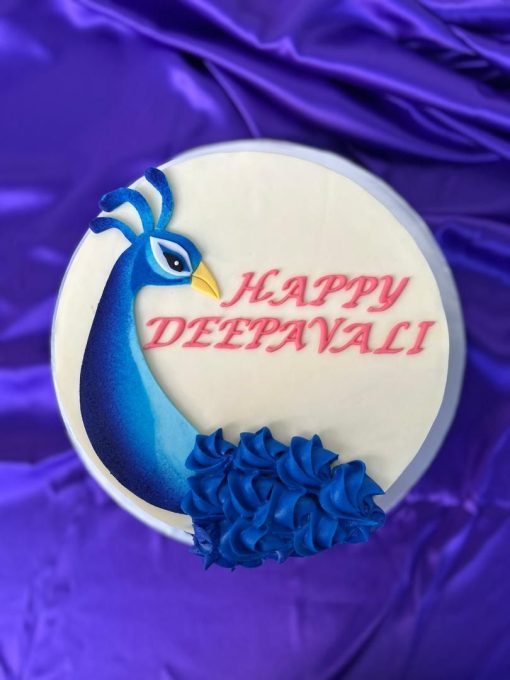 Deepavali Celebration Cake - Peacock Beauty