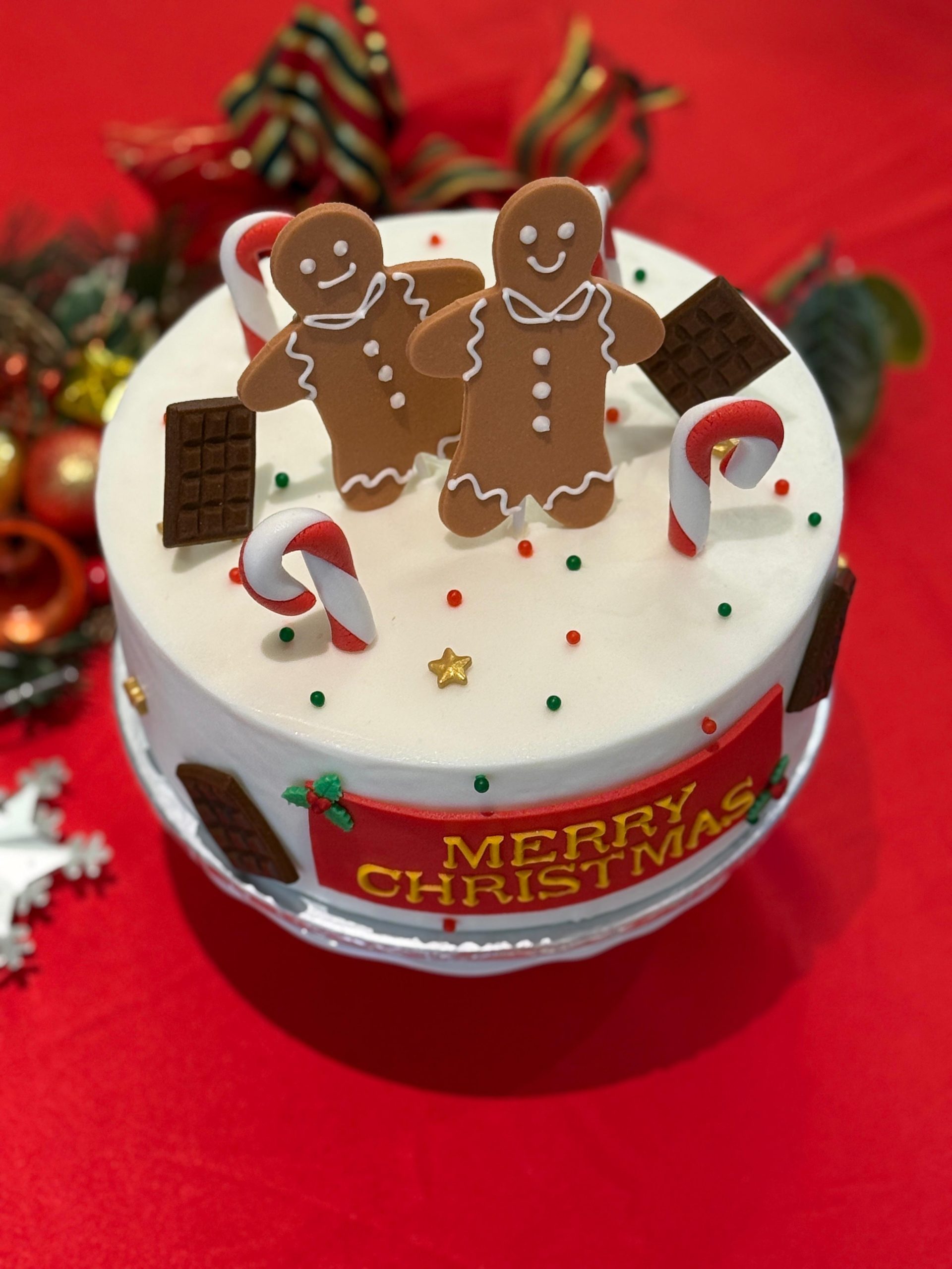 Christmas Celebration Cake - Christmas Cheer (with butter icing / fondant icing) - Image 2