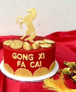CNY Celebration Cake (with Buttercream / Fondant Icing) - Golden Leap