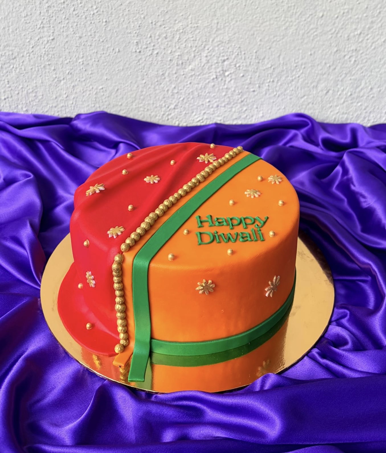 Deepavali Celebration Cake - Saree Inspired